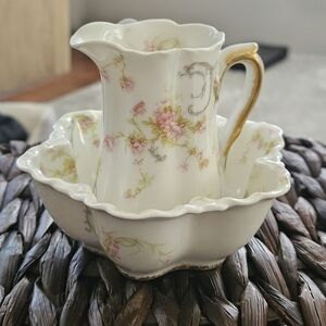 Haviland Limoges porcelain creamer and sugar set - Princess pattern